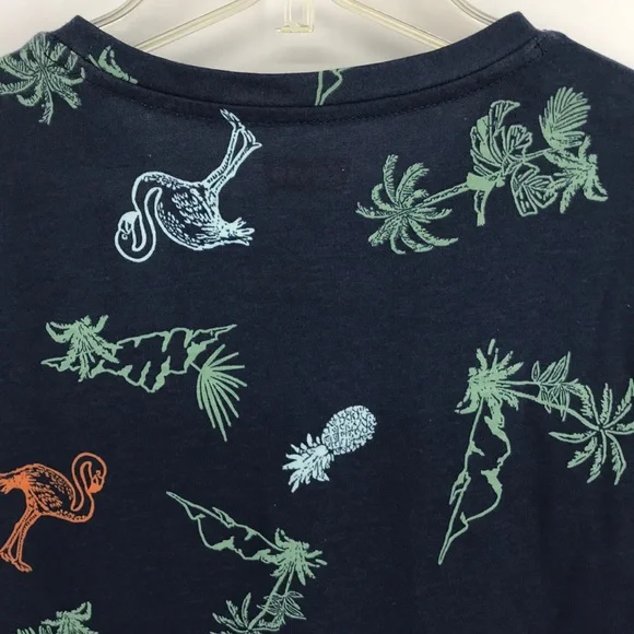 NEW Levis Top Dress Blues Shirt Tropical Print Palm Blue Size Medium - Picture 10 of 14